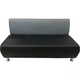 Двухместная секция дивана Мягкий Офис серая-черная КЛ601СРЧН