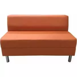 Двухместная секция дивана Мягкий Офис оранжевая ФЛ601ОР