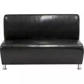 Двухместная секция дивана Мягкий Офис черная КЛ602ЧН