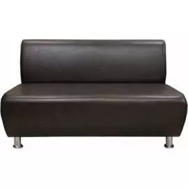 Двухместная секция дивана Мягкий Офис коричневая КЛ603КОР