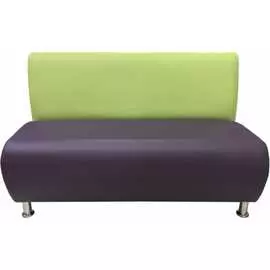 Двухместная секция дивана Мягкий Офис салатовая-фиолетовая КЛ601СЛТФЛТ