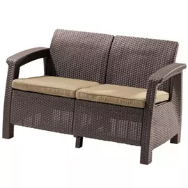 Двухместный диван keter corfu russia love seat, коричневый 223214