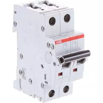 Двухполюсной автоматический выключатель ABB S202 2CDS252001R0164