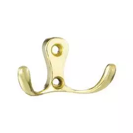 Двухрожковый мебельный крючок Kerron латунь LT 0010 OT