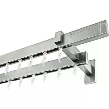 Двухрядный карниз для штор Эскар Хай Тек, Кросс, сатин, 200 см 4213200