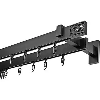 Двухрядный карниз для штор Эскар Хай Тек, Твист, черный, 300 см 4217300