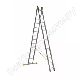Алюминиевая двухсекционная лестница Алюмет Серия Р2 9214