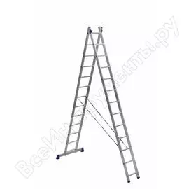 Двухсекционная универсальная алюминиевая двухсекционная лестница Алюмет H2 5213