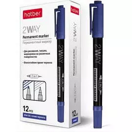 Двухсторонний перманентный маркер Hatber 2WAY 060854