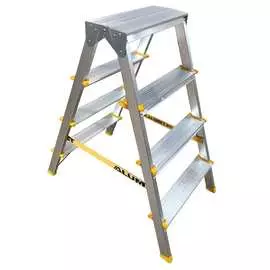 Двухсторонняя анодированная алюминиевая стремянка Алюмет APD9204