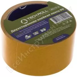 Двухсторонняя клейкая лента на полипропиленовой основе techroll 48 мм х 10 м, рр и кд тр 099107485014