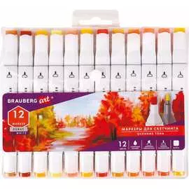 Двусторонние маркеры для скетчинга BRAUBERG