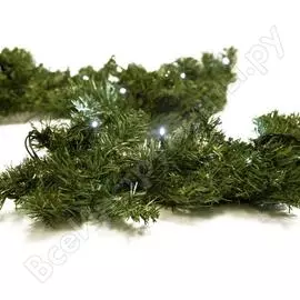 Еловый шлейф neon-night длиной 2.7м, влагозащищенный, с гирляндой, эффект мерцания, белый 307-117