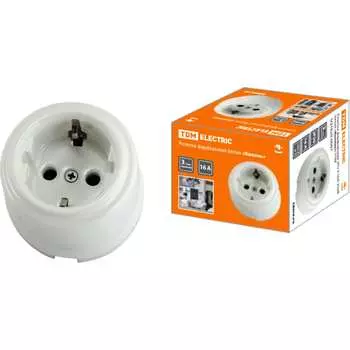 Фарфоровая розетка TDM ELECTRIC Болонь SQ1820-0007
