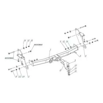 Фаркоп для Mitsubishi Pajero IV 2007-2020, Mitsubishi Pajero III 2000-2007 Бизон 0978-E(N)
