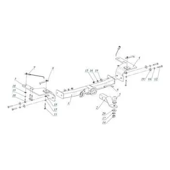 Фаркоп для Toyota Land Cruiser 200 2008-2021, Lexus LX 2008-2022 Бизон 0859-E(N)