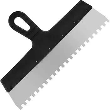 Фасадный нержавеющий зубчатый шпатель РемоКолор Мастер 12-8-350