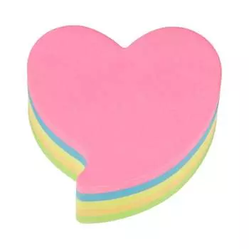 Фигурные стикеры Kores fantasy heart 70x70 мм, 5 смешанных неоновых цветов, по 250 л 48705 1801191