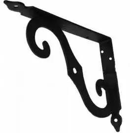 Фигурный кронштейн для полок MFK-TORG 250х200мм 2.5мм черный К-35