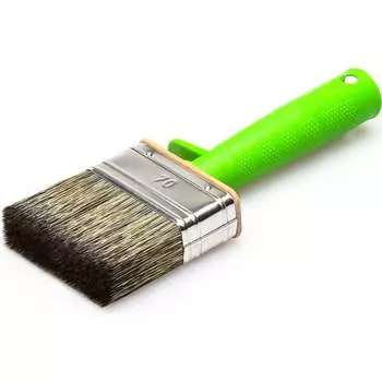 Флейцевая кисть для работ по дереву, смешанная щетина, (зел.руч.) Лазурный берег КФ 120х25 С7