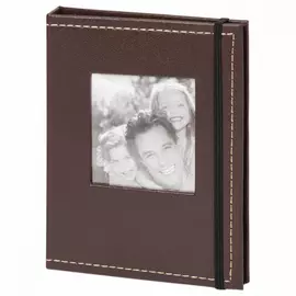 Фотоальбом brauberg на 36 фотографий 10х15 см, под фактурную кожу, застежка, коричневый, 390658