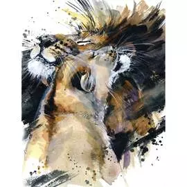 Фотообои Dekor Vinil Львы акварель 7705dv