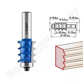 Кромочная фигурная фреза ЗУБР №1 ПРОФ. 28712-22.2