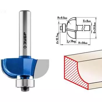 Кромочная калевочная фреза ЗУБР №2 ПРОФ. 28702-31.8