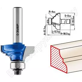 Кромочная калевочная фреза ЗУБР №3 ПРОФ. 28703-28.6