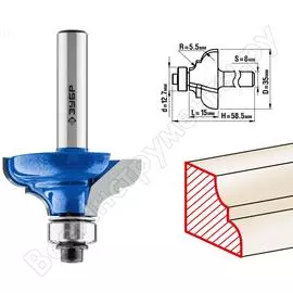 Кромочная калевочная фреза ЗУБР №3 ПРОФ. 28703-35