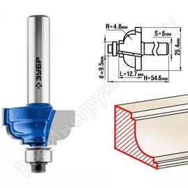 Кромочная калевочная фреза ЗУБР №7 ПРОФ. 28709-25.4