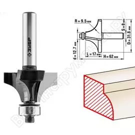 Кромочная калевочная фреза ЗУБР №1 ПРОФ. 28784-31.8
