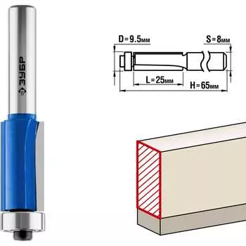 Кромочная фреза ЗУБР ПРОФ. 28727-9.5-25