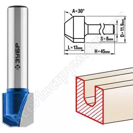 Пазовая фасонная фреза ЗУБР №3 ПРОФ. 28742-11.9-30
