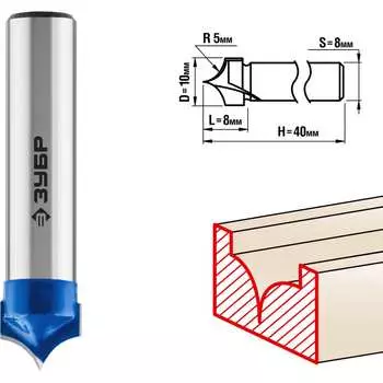 Пазовая фасонная фреза ЗУБР №4 ПРОФ. 28743-10-8