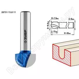 Пазовая галтельная фреза ЗУБР Профессионал 28751-15.8-11