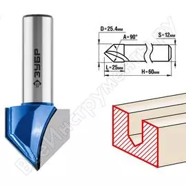 Пазовая галтельная фреза ЗУБР ПРОФ. 28752-25.4