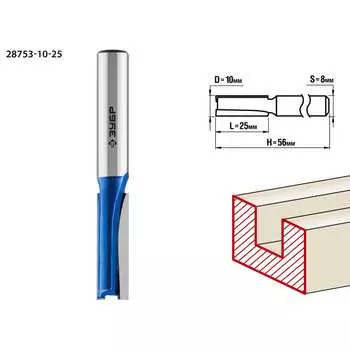Пазовая прямая фреза ЗУБР Профессионал 28753-10-25