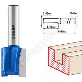 Пазовая прямая фреза ЗУБР ПРОФ. 28753-18-19