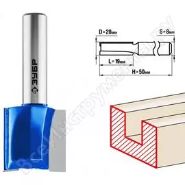 Пазовая прямая фреза ЗУБР ПРОФ. 28753-20-19
