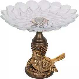 Фруктовница-конфетница BOGACHO Птичка Терра Сонг 52117/бронзовый