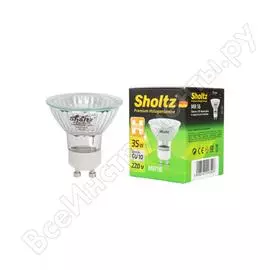 Галогенная лампа sholtz софит 35вт gu10 2800к mr16 220-240в стекло hmr2035