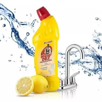 Гель для мытья сантехники Mister Dez PROFESSIONAL без хлора, с ароматом лимона, 750мл 997