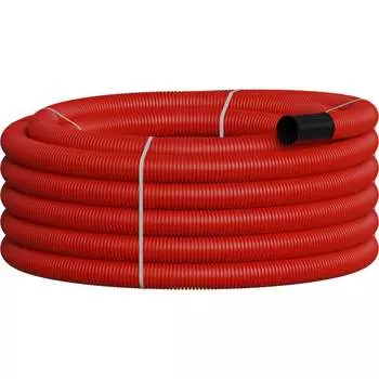 Гибкая гофрированная двустенная труба для прокладки кабеля под землей Экопласт NR075 80075