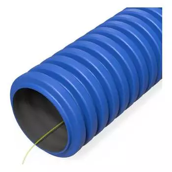 Гибкая гофрированная двустенная труба Промрукав ПНД тип 450 SN34 с зондом синяя d32 100м PR15.0254