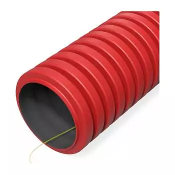 Гибкая гофрированная двустенная труба Промрукав ПНД тип 450 SN29 с зондом красная d40 100м PR15.0252