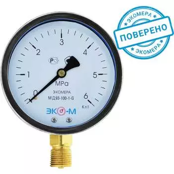 Гидрозаполненный манометр ЭКО-М Экомера МД93-100-G-6МПа