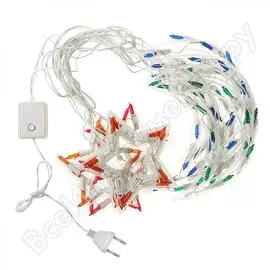 Гирлянда-бахрома luazon звезда и месяц, 12 фигур, ширина 2.3 м, высота 0.25 м, н.б. 120 ламп, контроллер 8 режимов, мульти 2314992