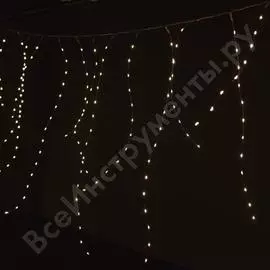 Гирлянда бахрома shlights 192 мини-светодиода 2,3х0,8 метра, теплый белый icldm192-ww-4,5v