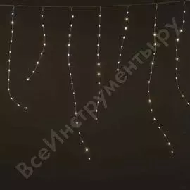 Гирлянда бахрома shlights 192 мини-светодиода 2,3х0,8 метра, теплый белый icldm192-ww-f-4,5v